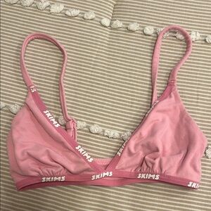 Skims Logo Cotton Triangle Bralette